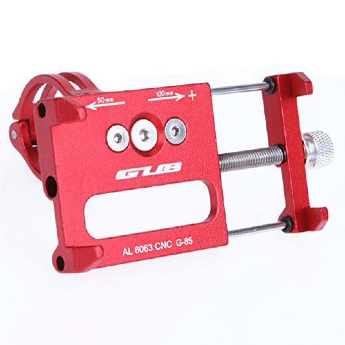 Βάση κινητού τηλεφώνου Gub G-85 από αλουμίνιο 55-100mm για ηλεκτρικό σκούτερ ή ποδηλάτου κόκκινη - 4