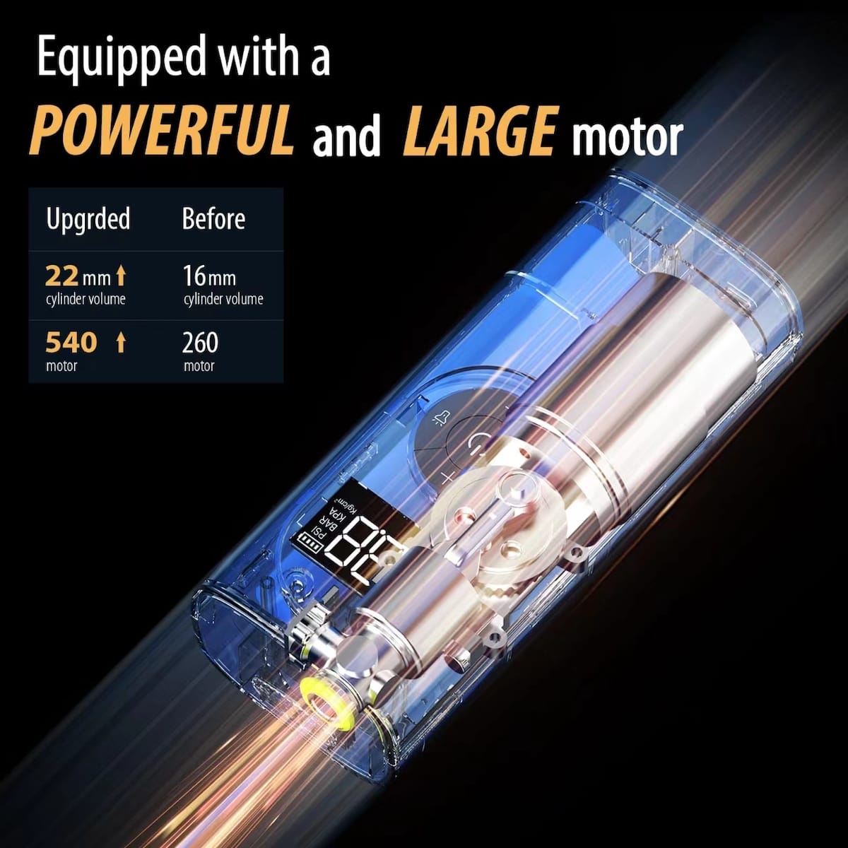 Φορητή Ηλεκτρική Τρόμπα Ελαστικών TCCBAC (TC-AP01) 150PSI Επαναφορτιζόμενη 12V - Image 3