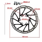 Δίσκος φρένων 140mm 6H ασημί [Ewheel]