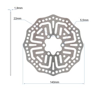 Δίσκος φρένων 140mm 6H για Kukirin G2 Pro [Ewheel]