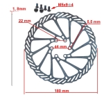 Δίσκος φρένων 160mm 6h ασημί [Ewheel]