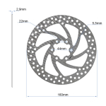 Δίσκος φρένων Ενισχυμένος 2.9mm - 160mm - 6H [Ewheel]