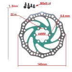 Δίσκος φρένων R6.1 140mm 6H κίτρινος [Ewheel]