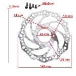 Δίσκος φρένων R6.2 140mm 6h ασημί 48mm [Ewheel]