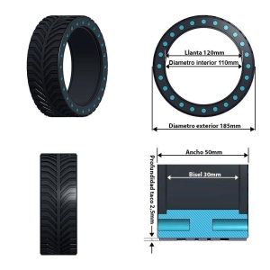 Ελαστικό Συμπαγές Διάτρητο 8x2.5 (Όχι για Xiaomi) [Nedong]