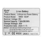 Μπαταρία 36V 7.8Ah με connectors XT30 και JST [Ewheel]