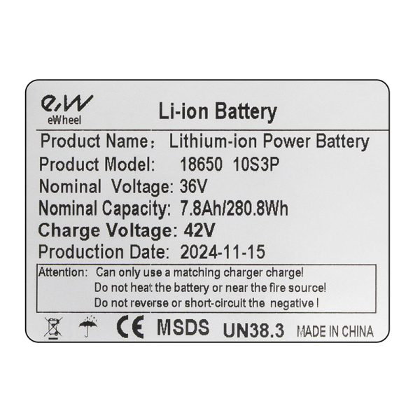 Μπαταρία 36V 7.8Ah με connectors XT30 και JST [Ewheel]