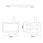 Τακάκια φρένων ρητίνης - Σετ 2 τεμαχίων [Ewheel]