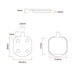 Τακάκια φρένων τετράγωνα ρητίνης με στρογγύλεμα [Ewheel]